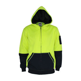 Hivis 2 tone full zip super fleecy hoodie